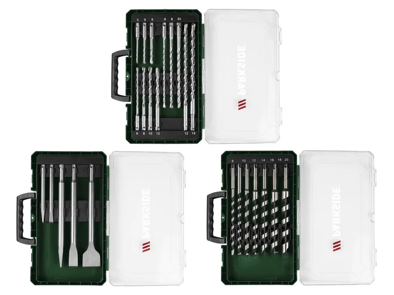 PARKSIDE® Jeu de forets marteau ou jeu de burins ou jeu de forets serpentins